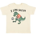 thumbnail image 3 of Inktastic I Love Soccer-dinosaur in Orange Boys or Girls Toddler T-Shirt, 3 of 5