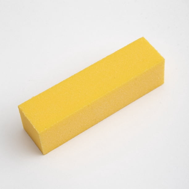 Xiao Hua Juego de 10 limas de uñas, adecuado para reparación de uñas, reparación de pies, esmalte de uñas, bloque de pulido de cuatro lados, lima de uñas de esponja, amarillo