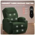thumbnail image 4 of Homall Power Lift Massage Recliner Chair with Eight Vibrating Massages Ergonomic Chair with Side Pocket and Soft Corduroy for Living Room,Green, 4 of 7