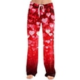 thumbnail image 5 of Womens Valentines Day Pajama Pants Heart Funny Holiday Love Heart Pj Pants Drawstring Jogger Wide Leg Athletic Pants, 5 of 5