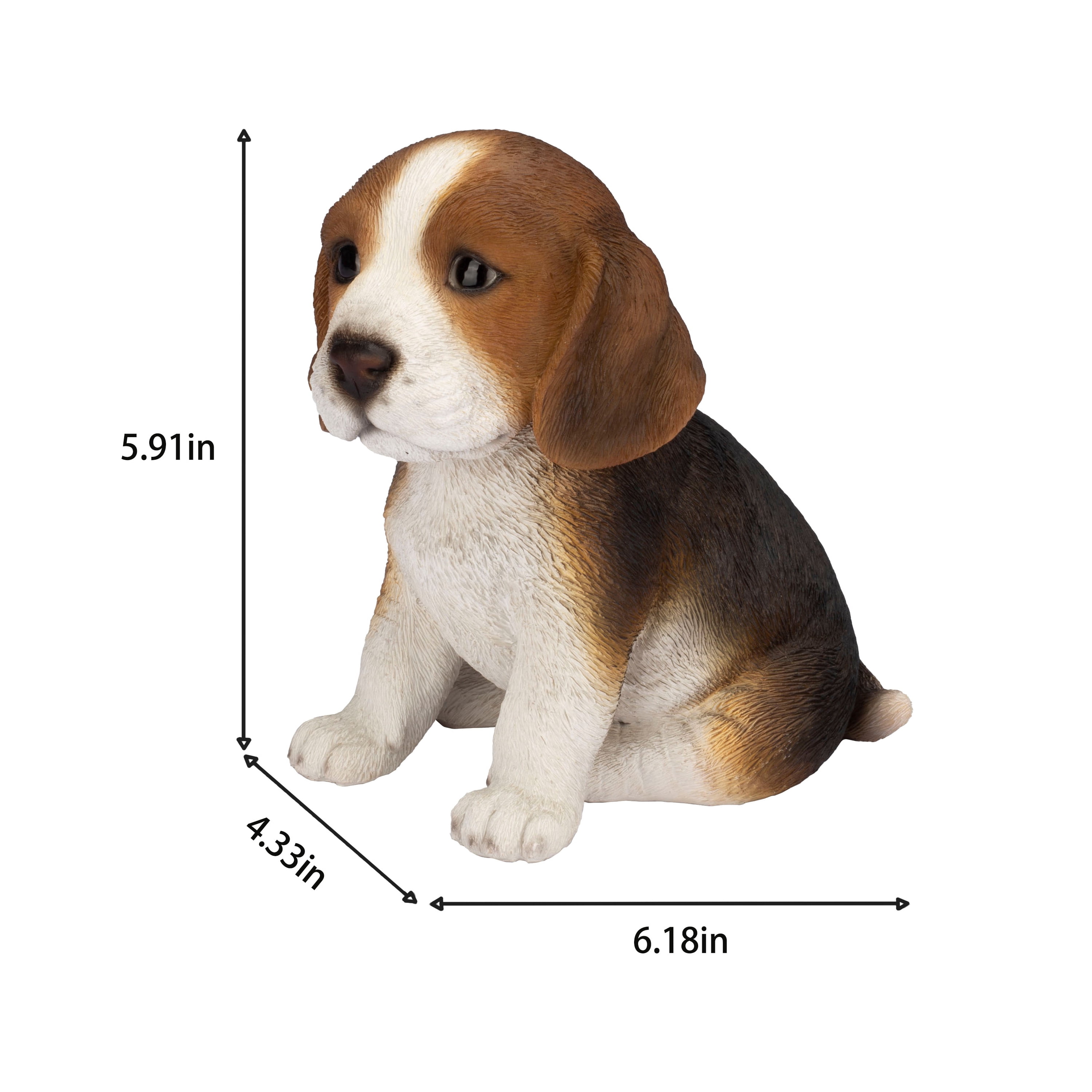 SOREAL Brown Beagle Decorative Puppy Figurine for Home & Garden Décor, Handpainted Polyresin Dog Statue, Realistic Design | Gift for Dog Lovers | Weather-Resistant Indoor/Outdoor Decor