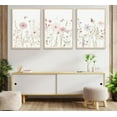 thumbnail image 2 of Hieng 3Pcs Watercolor Wildflower Wall Art Botanical Nursery Canvas Prints Vintage Floral Pictures Flower Paintings Girls Nursery Pictures Pink Wall Decor for Living Room Bedroom, 2 of 6