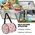 thumbnail image 3 of SEANATIVE Pink Strawberry Round Tissue Box Holder Home Decor Round Paper Towel Storage Bag with Zipper Easy to Clean Cylinder Paper Towel Bag Car Paper Organizer Dispenser, 3 of 7
