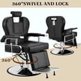 thumbnail image 3 of Barber Chairs for Barbershop Home,All Purpose Reclining Salon Chair for Hairstylist, Black Hydraulic Vintage Barbershop Chair, Adjustable Height, 360 Swivel, 3 of 7