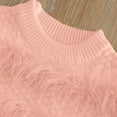 thumbnail image 4 of IVEYRTF Girls Solid Color Fringe Knit Sweater and Flare Pants Set Fall Winter Casual 2 Piece Outfit Fashion Comfortable Set for Children 2-7 Years(Pink,5 Years), 4 of 9