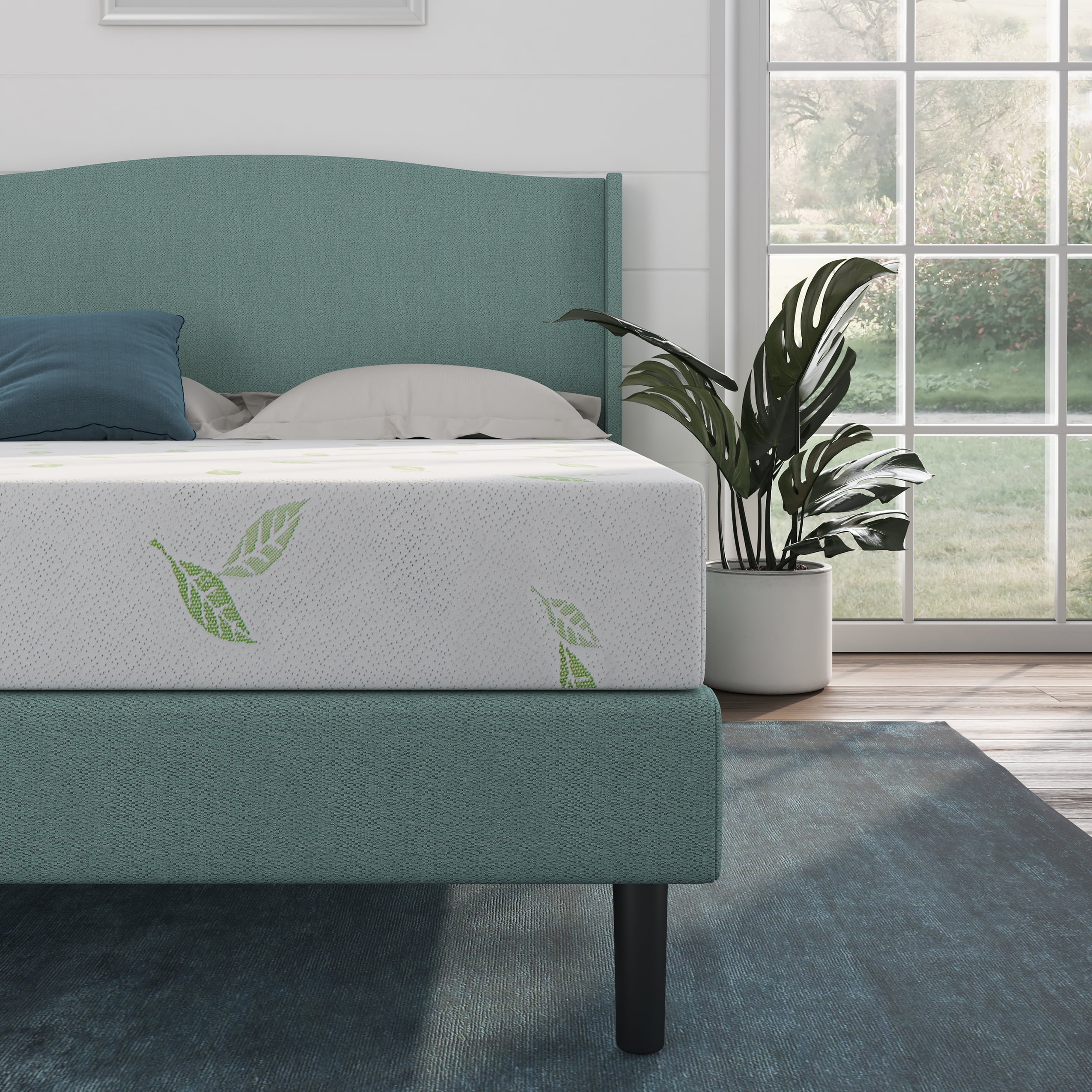NapQueen Anula 6" Full Mattress, Green Tea Infused Memory Foam Mattress, Bed In a Box, Adult