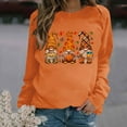 thumbnail image 1 of Meichang Hauts pour Femmes Automne Action de Grâce T-Shirts Graphiques Décontractés Manches Longues Coupe Ample Col Rond Chandail Blouse Hauts, 1 of 4