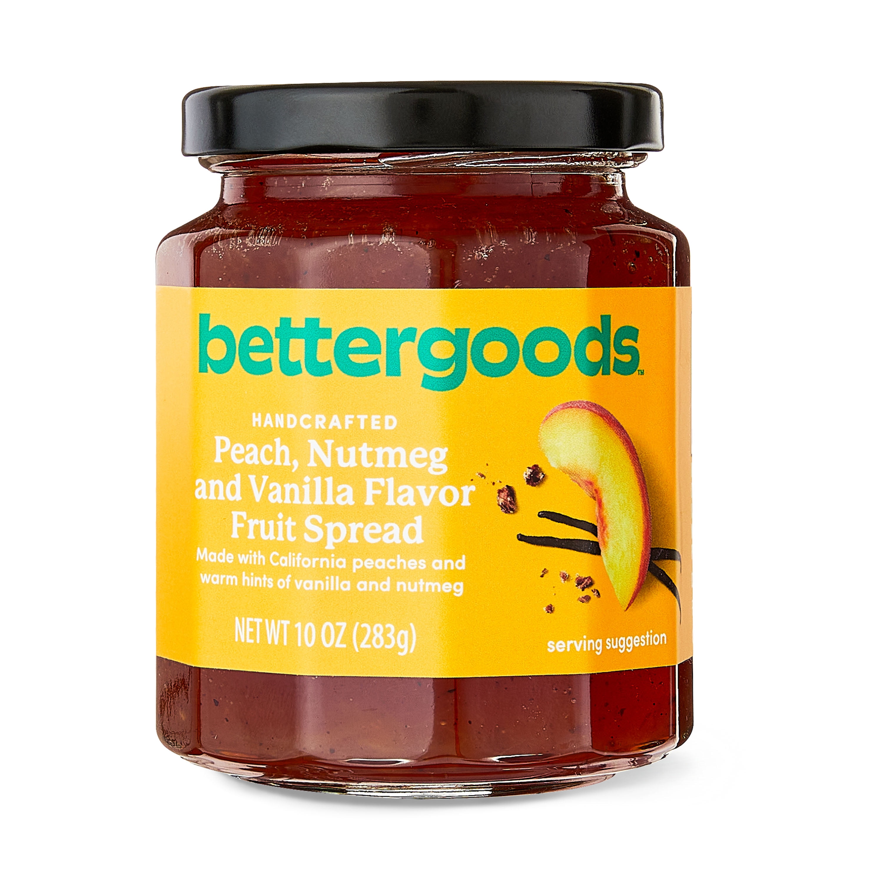 (3 pack) bettergoods Peach, Nutmeg and Vanilla Flavor Fruit Spread, 10.5 oz