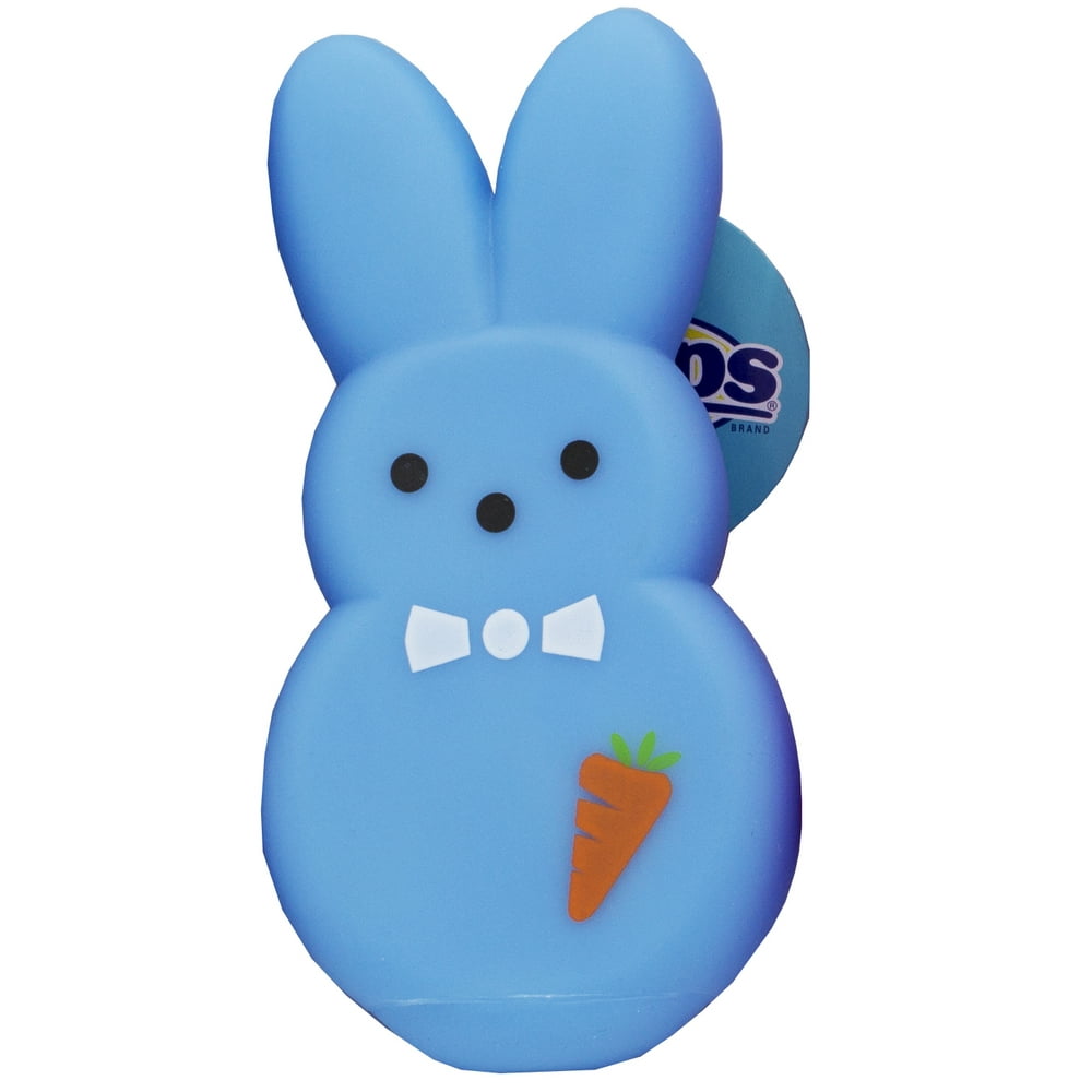 Peeps Dog Toys, 6" Blue Dressup Vinyl Bunny (Carrot) Squeaky Dog Toy