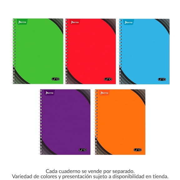 Cuaderno Americano Norma Uno cuadro chico 200 hojas varios colores 1 Piezas