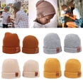 thumbnail image 2 of Winter Hat Children Adult Cap Thick Knitted Elastic Windproof Cozy Cold Resistant Solid Color Regular Fit Outdoor Beanie, 2 of 10