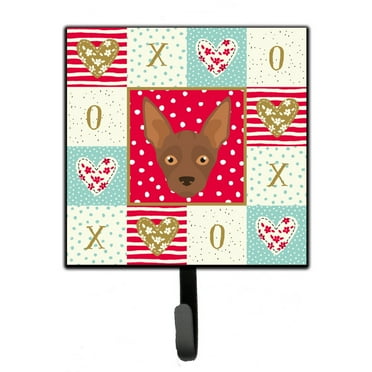 Carolines Treasures CK5179SH4 Abyssinian Sand Terrier Love Leash or Key Holder Red Single Hook multicolor