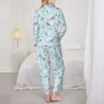 thumbnail image 3 of Bingfone Womens Pajama Sets Rabbit And Butterfly Print,Long Sleeve Loungewear Pajamas Set-Small, 3 of 8