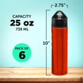 thumbnail image 5 of Slim Stainless Steel Water Bottles 25 oz, 6 pack, Reusable Gym Sports Bulk Pack, Orange, 5 of 5
