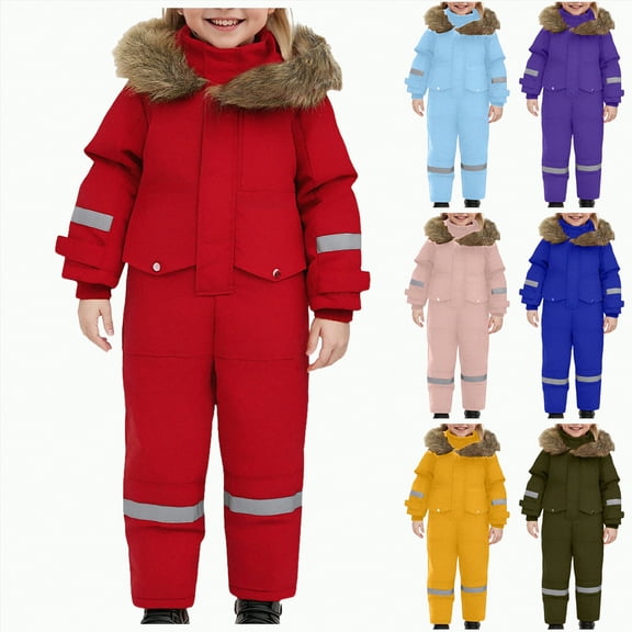 Towmus Boys' and Girls' Snowsuit Jumpsuit Thermal Snow Suit for Kids Winter Ski Suit Toddler One-Piece Snowsuit Winter Outdoor jumpsuit (1T-15)