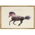 thumbnail image 3 of PixonSign Framed Canvas Print Wall Art Double Exposure Forest Horse Animals Wilderness Photography Modern Art Contemporary Colorful Multicolor for Living Room, Bedroom, Office - 16"x24" Natural, 3 of 5