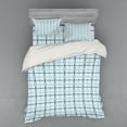 thumbnail image 2 of Ambesonne Blue Bedding Set 3 Pcs, Square Wavy Lines Patterns, Twin, Almond Green Slate Blue, 2 of 3