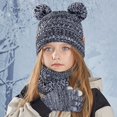 thumbnail image 2 of ievspot Kids Winter Hat Gloves Scarf Set with Pom Fleece Lined Neck Warmer Mitten Set for Girls Boys Ages 4-10 Outdoor Accessories, 2 of 8