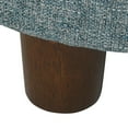 thumbnail image 4 of Benzara Fabric Upholstered Round Wooden Ottoman with Lift Off Lid Storage, Teal Blue-Color:Teal Blue, 4 of 5