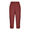 thumbnail image 3 of Catégorie de Produits Pantalons Décontractés pour Femmes Titre de Produit Été Pantalons Capris Décontractés pour Femmes Pantalons Courts Taille Haute Confortables avec Poches Pantalons de Survêtement, 3 of 5