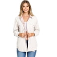 thumbnail image 1 of Love Tree Women's Reversible Corduroy Plaid Flannel Shacket (M, Ivory), 1 of 4