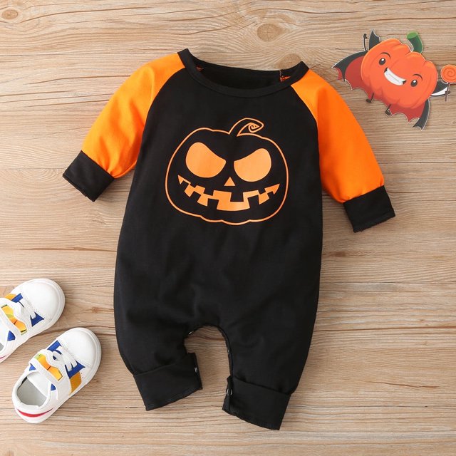 Herrnalise - Mono de manga larga para recién nacidos, bebés, niños y niñas, para Halloween, con descuento