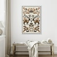 thumbnail image 3 of IDEA4WALL Framed Canvas Wall Art Folk Art Deer Floral Deer Design in Earthy Tones Vintage Art Print Minimal Wildlife Posters Boho Chic for Living Room, Bedroom, Office - 24"x36" White, 3 of 5