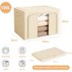 thumbnail image 2 of Bolsas de Almacenamiento de Ropa: 2 Pcs Caja de Almacenamiento Plegable - Organizador de Ropa Gran Capacidad con Ventana Transparente y Mango Resistente, para Mantas y Edredones (Beige), 2 of 4