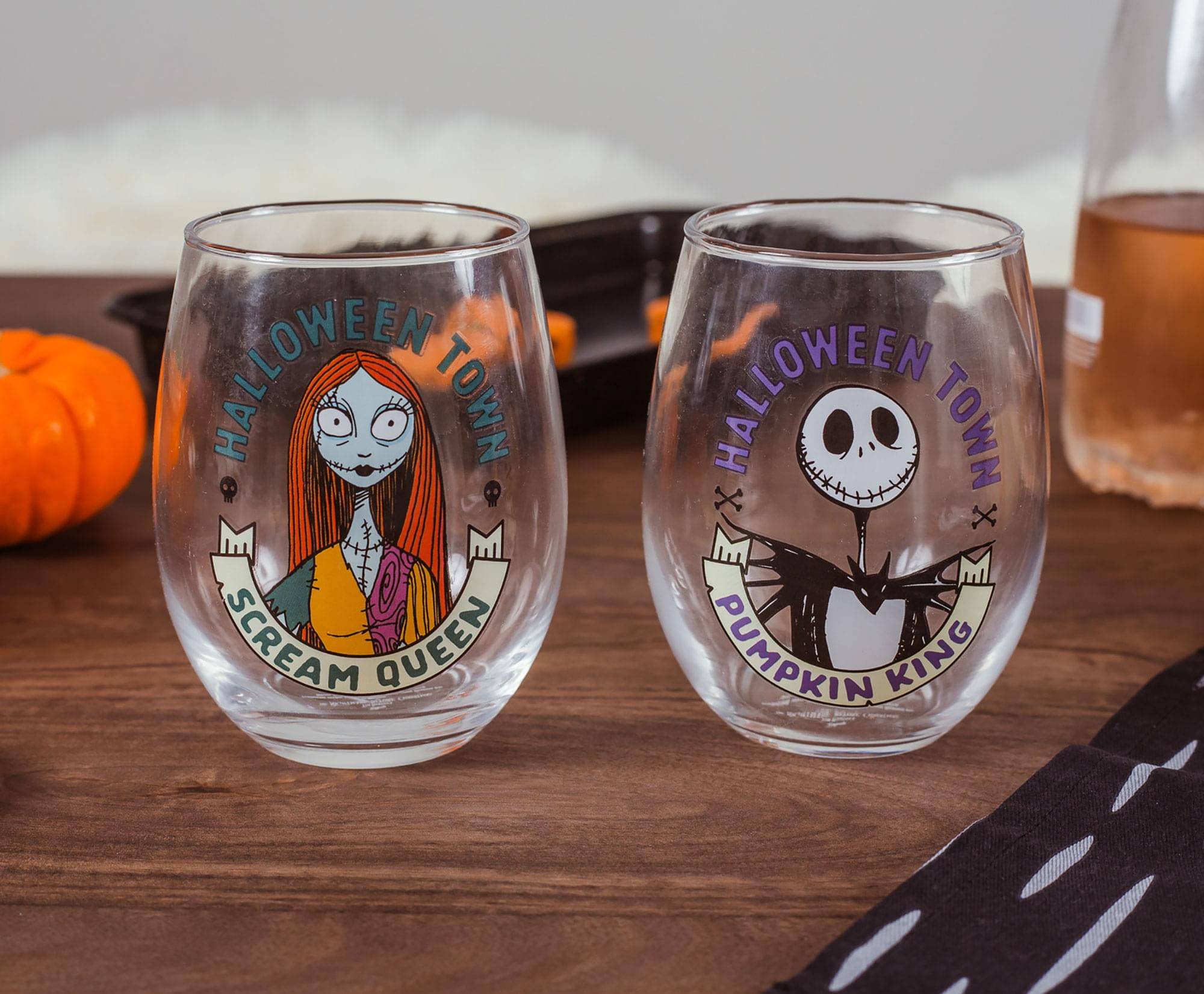 Disney The Nightmare Before Christmas Etched Glass Set
