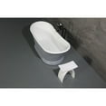 thumbnail image 3 of Aqua Eden VRTDS673026WG 67-Inch Solid Surface Oval Double Slipper Pedestal Tub with Drain (No Faucet Drillings) in Glossy White/Matte Gray, 3 of 12