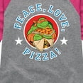 thumbnail image 3 of Teenage Mutant Ninja Turtles - Peace Love Pizza - Toddler & Youth Girls Raglan Tee, 3 of 4