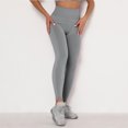 thumbnail image 5 of Tosmy Leggings For Women Leggings Solid Strethcy Yoga Fitness Women's High Waist Yoga Pants Workout Vacation Outfits Classic, 5 of 7