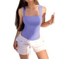 thumbnail image 2 of Women'S Bodysuits Ribbed Strappy Square Neck Sleeveless Tummy Control Tank Tops Bodysuits L, 2 of 7