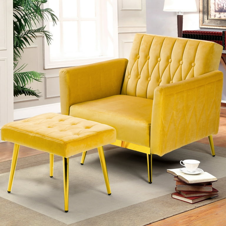 ACMEASE Velvet Accent Chair with Adjustable Armrests and Backrest