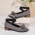 thumbnail image 3 of HomeDM Womens Low Block Mary Jane Shoes Closed Pointy Toe Elastic Ankle Strap Dressy Comfortable Dress Shoes, Gray Size 9.5, 3 of 9