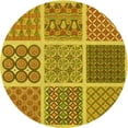 thumbnail image 1 of Ahgly Company Indoor Round Patterned Dark Bisque Brown Area Rugs, 5' Round, 1 of 6