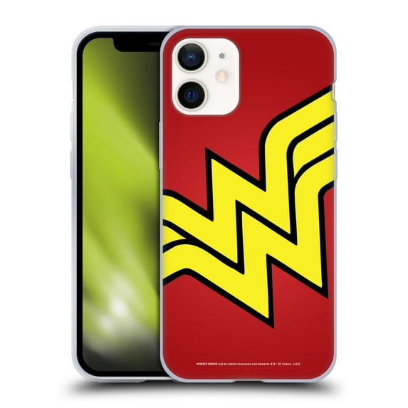 Head Case Designs Officially Licensed Wonder Woman DC Comics Logos Oversized Soft Gel Case Compatible with Apple iPhone 12 Mini