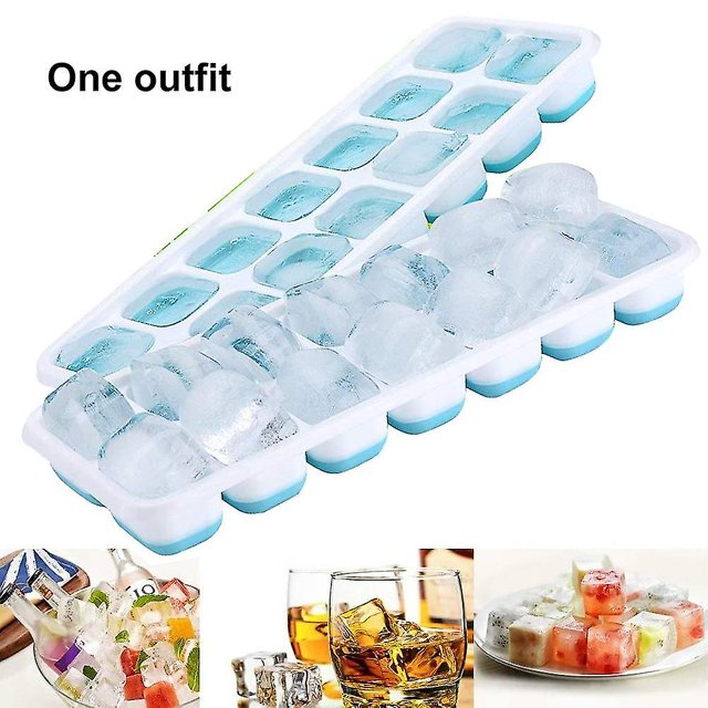 14 compartimentos con tapa antiderrame extraíble, molde para cubitos de hielo/azul/ Kaili Sencillez