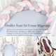 thumbnail image 2 of Baby Crib Bumper - 3 Weave Baby Cushion Snake Braided Bumper Velvet Bed Protector Bumper Nursery for Newborns Bed Room Decor with, Light Orange - 3M.., 2 of 5