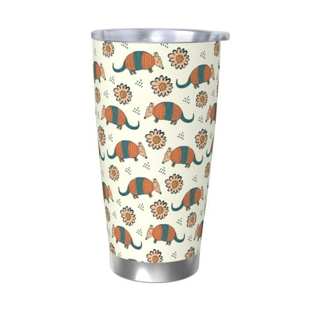 

Tideii Colorful Armadillos1 for 20OZ Car Cup Stainless Steel Cold and Hot Cup with Lid Suitable for Outdoor and Home Unisex-Without Straw