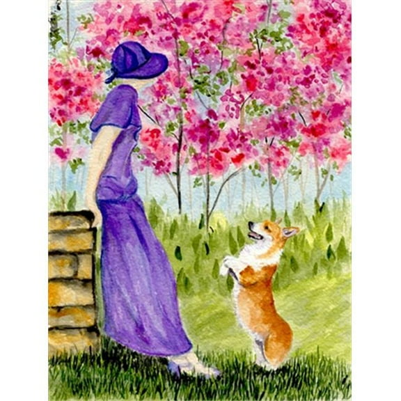 11 x 15 in. Corgi Garden Size Flag