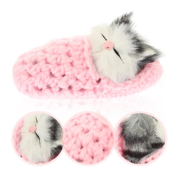 UPGRATOR Simulation Cat Doll Mini Kitten in Shoe Toy for Christmas Parties 1Set