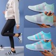 thumbnail image 2 of huanledash 1 Pair Striped Elastic Lightweight Sports Shoes Woman Knitted Slip On Sneakers for Gym, 2 of 8