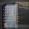 thumbnail image 5 of HOMCOM 33 Bottle Wine Cooler, Mini Beverage Fridge, Freestanding Wine Cellar with Digital Temperature Control, 6 Removable Shelves, Glass Door, Alarm Function and LED Lighting, Black, 5 of 9