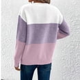 thumbnail image 6 of Women's Striped Sweater Boat Neck Knitted Sweater Casual Long Sleeve Pullover Fashion Sweater Top, 6 of 9