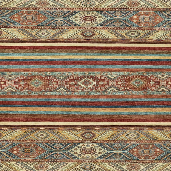 Ahgly Company Indoor Square Abstract Brown Red Abstract Area Rugs, 3' Square