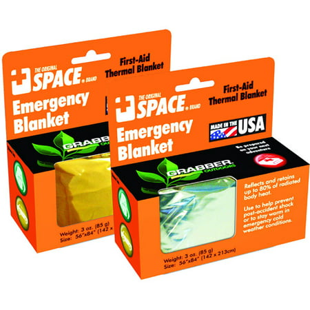 Grabber SPACE Brand Emergency Blanket (Best Emergency Space Blanket)