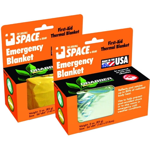 Grabber Space Brand Emergency Blanket Silver Silver Walmart Com Walmart Com