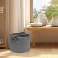 thumbnail image 4 of Decorative Woven Rope Basket with Handles - Small Round Storage Bin for Organizing Shelves, Closet, Snacks, Laundry | Desktop & Home Decor, 4 of 5