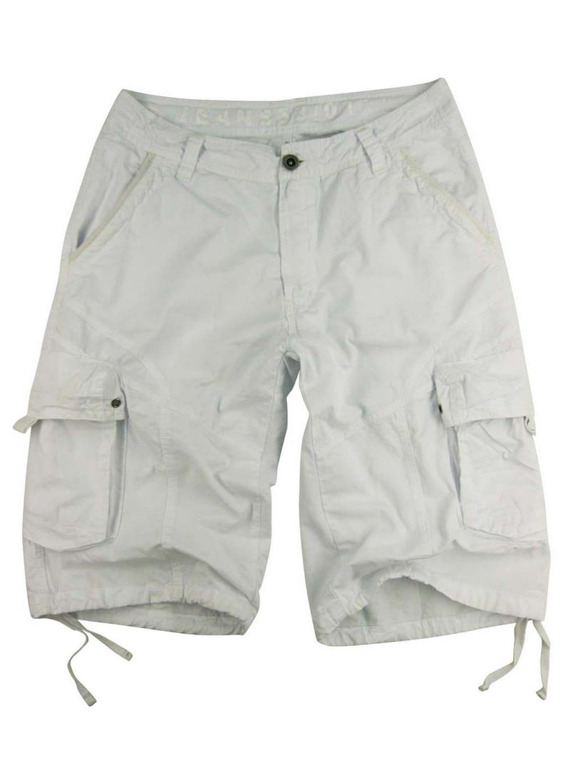 Stone Touch Men's Cargo Shorts, White + Stone color 2 pc